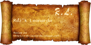 Rák Leonarda névjegykártya